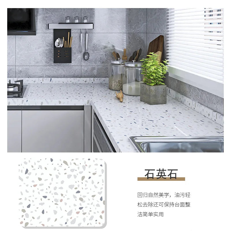 Giay Dan Tuong Marble PVC Dinh 60cm Phong Tam Bep Mat Ban