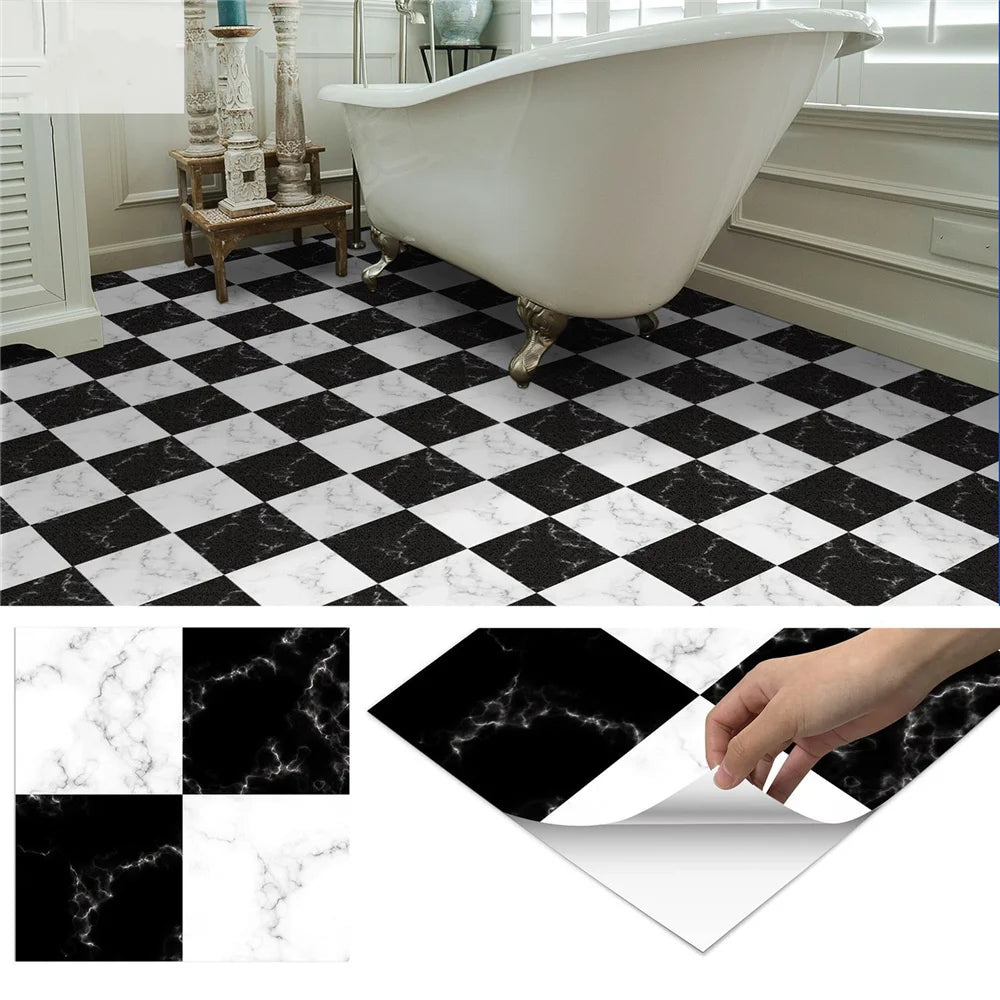 Gach Mosaic Den Trang Marble Dan San Nha Bep DIY Chat Luong