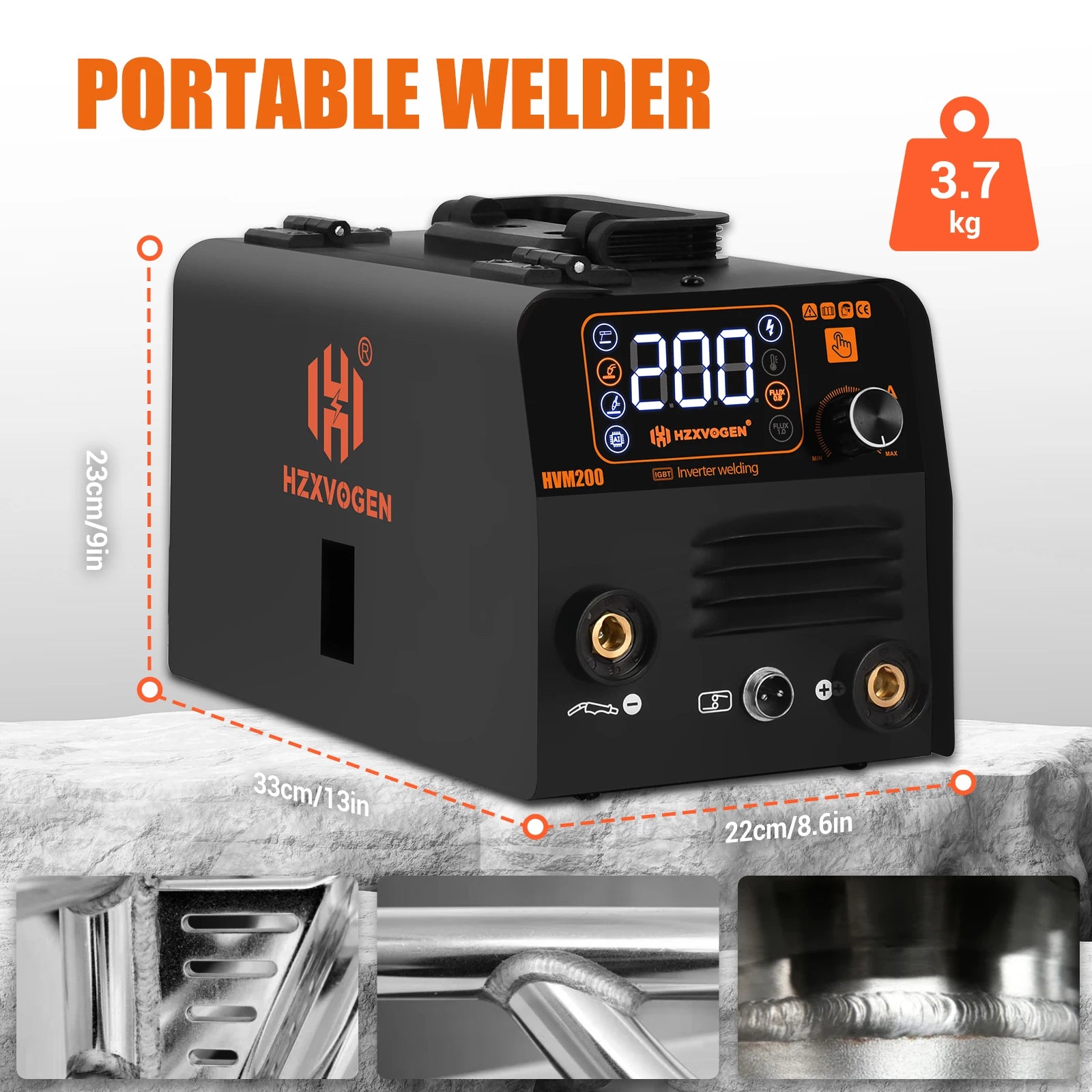 Máy Hàn MIG TIG MMA 3 Trong 1 HVM200 Inverter Không Gas
