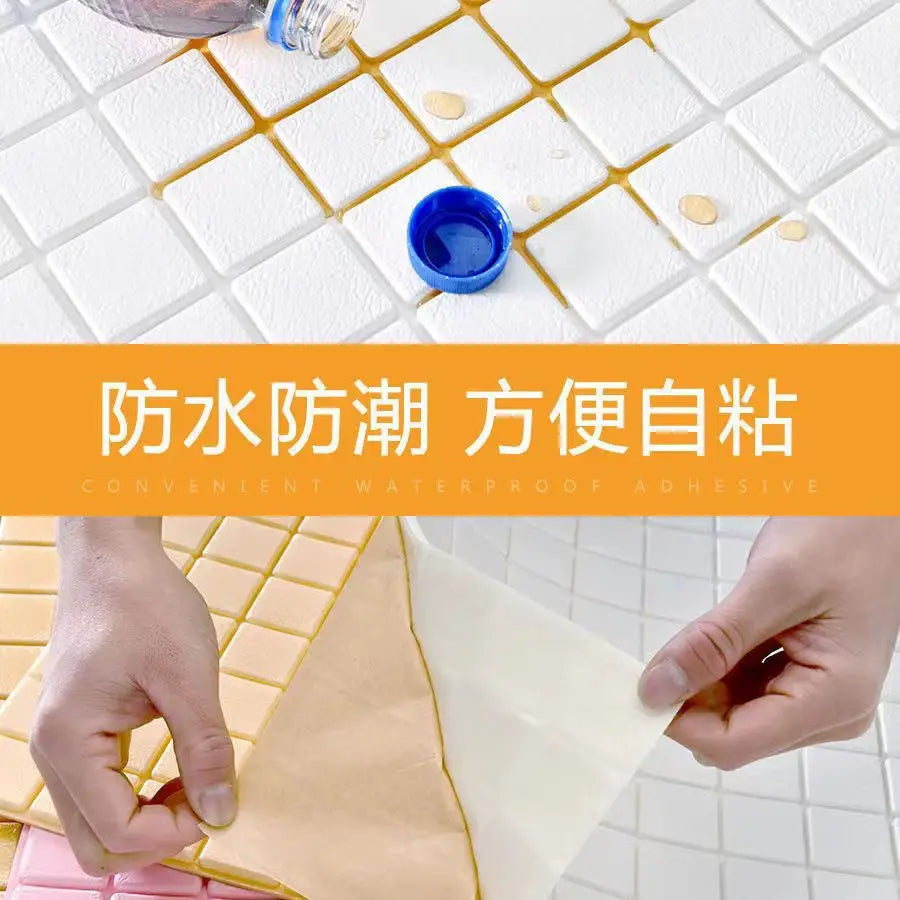 Miếng Dán Tường Mosaic Chống Va Đập Trang Trí Phòng Khách