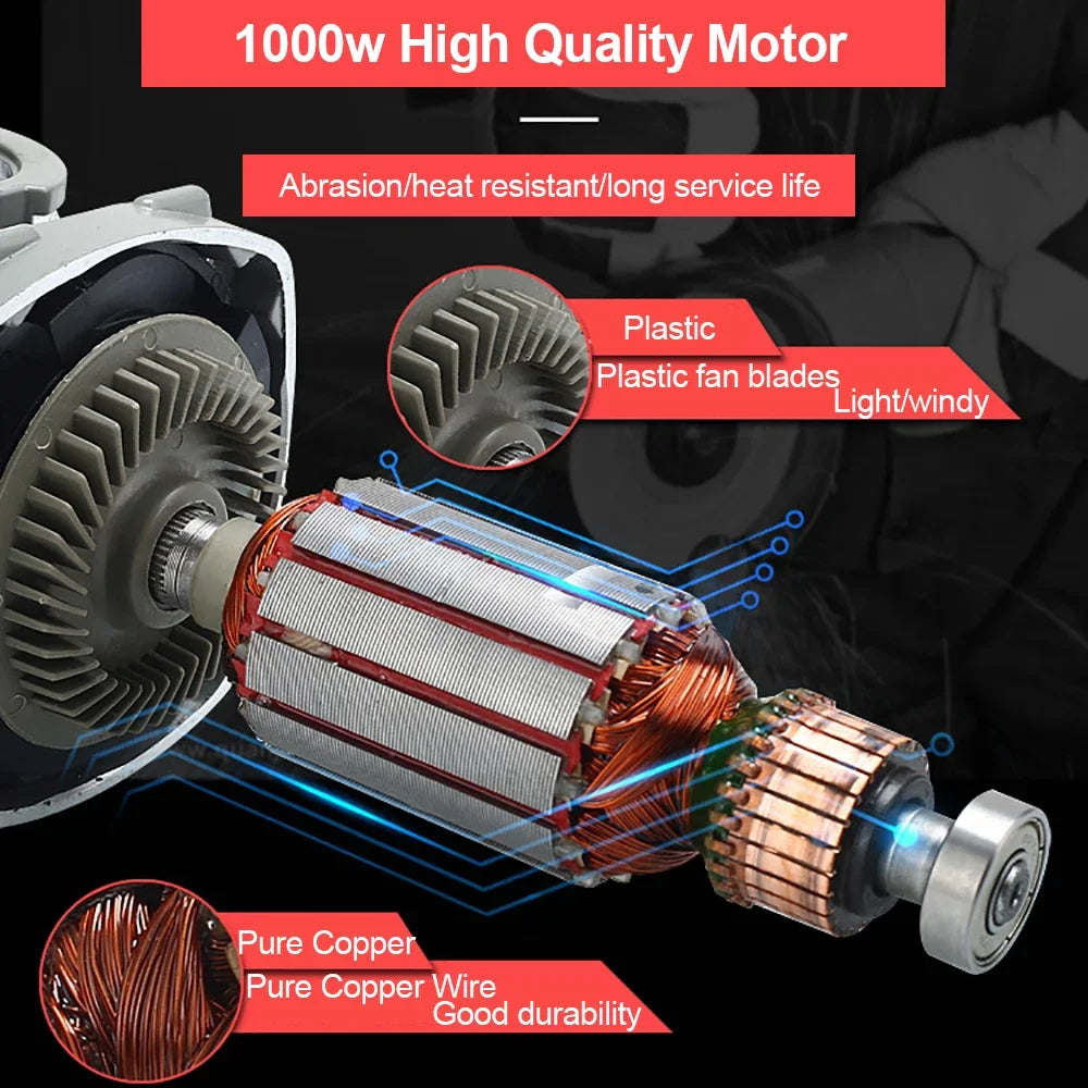 Máy Mài Góc Điện 220V 1000W Đĩa 100mm 125mm 6 Tốc Độ