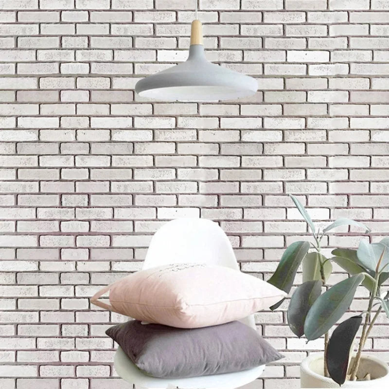 Waterproof Brick Texture Wall Panels, Retro Self-Adhesive Wallpaper for Kitchen Bathroom Cafe Peel & Stick Wall Covering