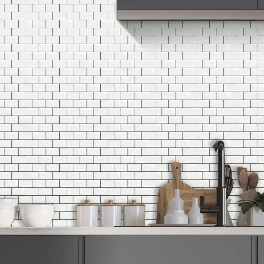 Dán Tường Bếp Chống Dầu 3D Hiệu Ứng Gạch Trang Trí PVC