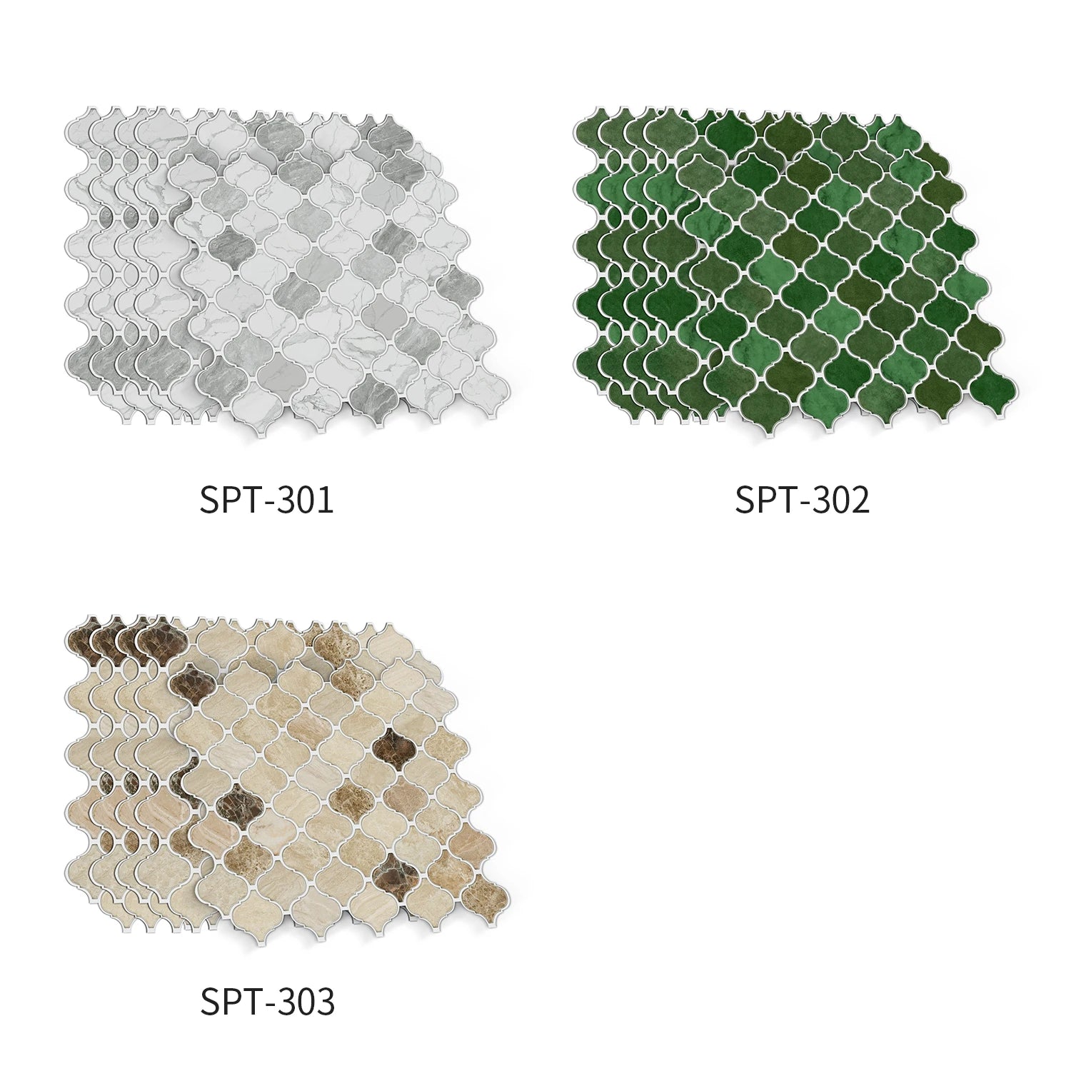 12PCS/Set Green Ceramic Tile Marble Waterproof Self-Adhesive PVC Wall Stickers, Kitchen Backsplash Oil Resistant Home Decoration