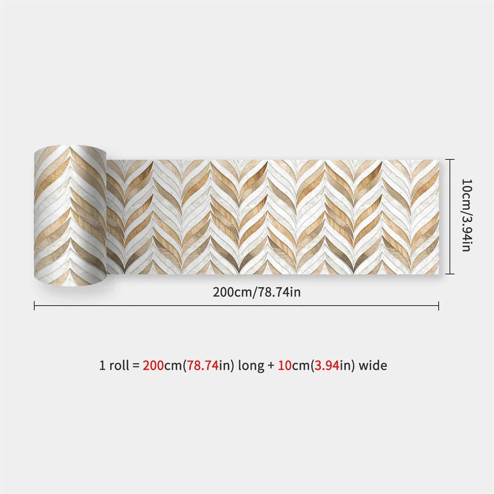 Waterproof Self-Adhesive Baseboard Wall Sticker Waistline Baseboard Wall Trim Corner Line Protector Decor Skirting Board Decal