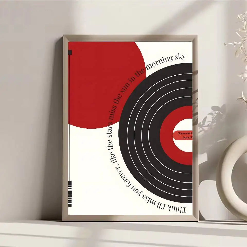 Poster Vinyl Retro Mid Century Dán Tường Tự Dính Chống Nước