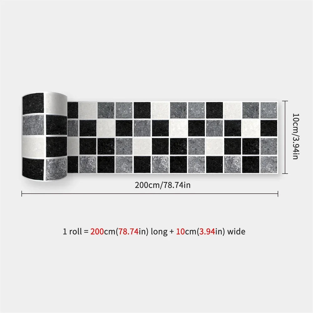 Waterproof Self-Adhesive Baseboard Wall Sticker Waistline Baseboard Wall Trim Corner Line Protector Decor Skirting Board Decal