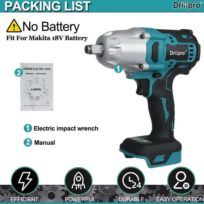 Drillpro Súng Vặn Đánh Lực Không Dây 2000Nm Brushless 18V