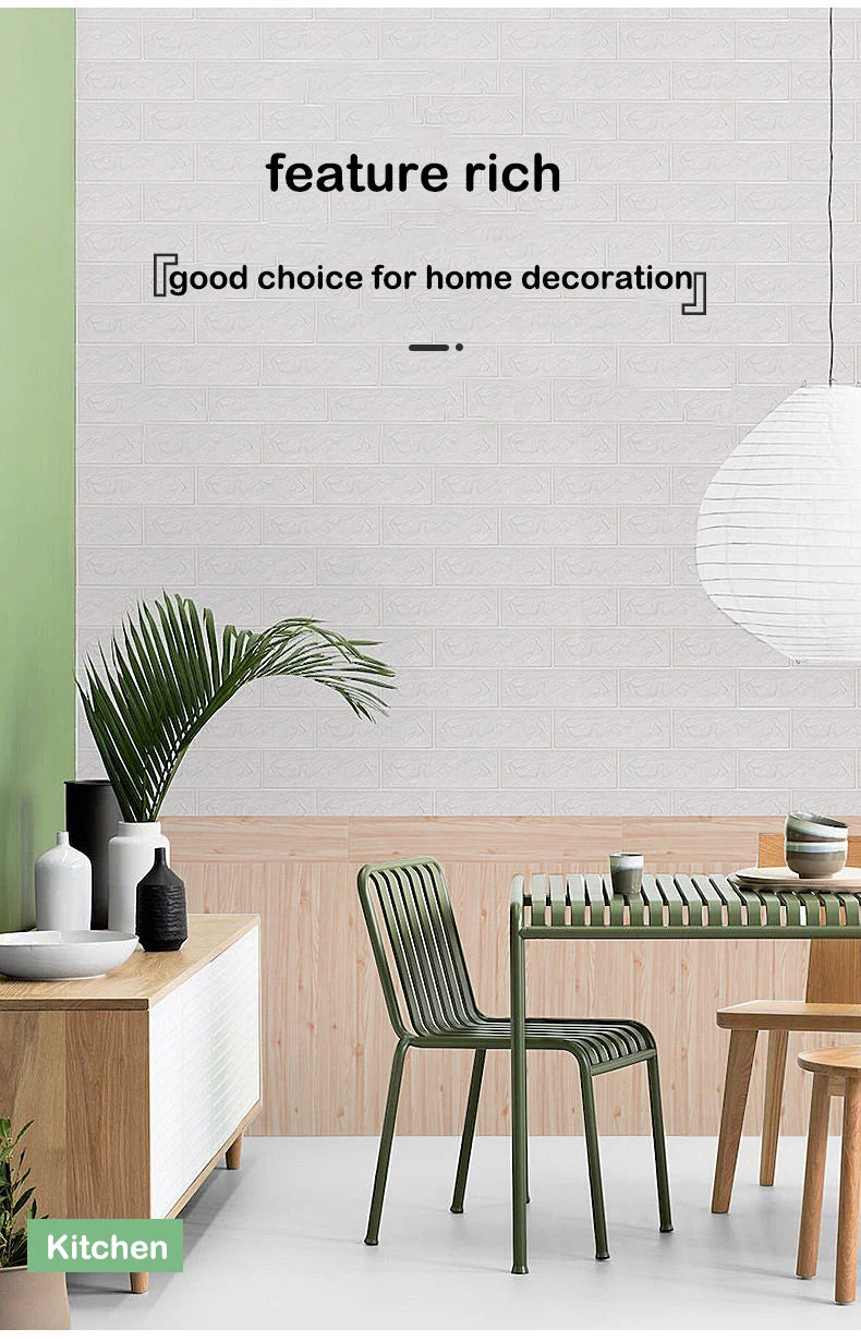 40Pcs 38.5X35cm Imitation Brick Wallpaper Self-adhesive Waterproof Moisture-proof Living Room Bedroom Wall Decoration