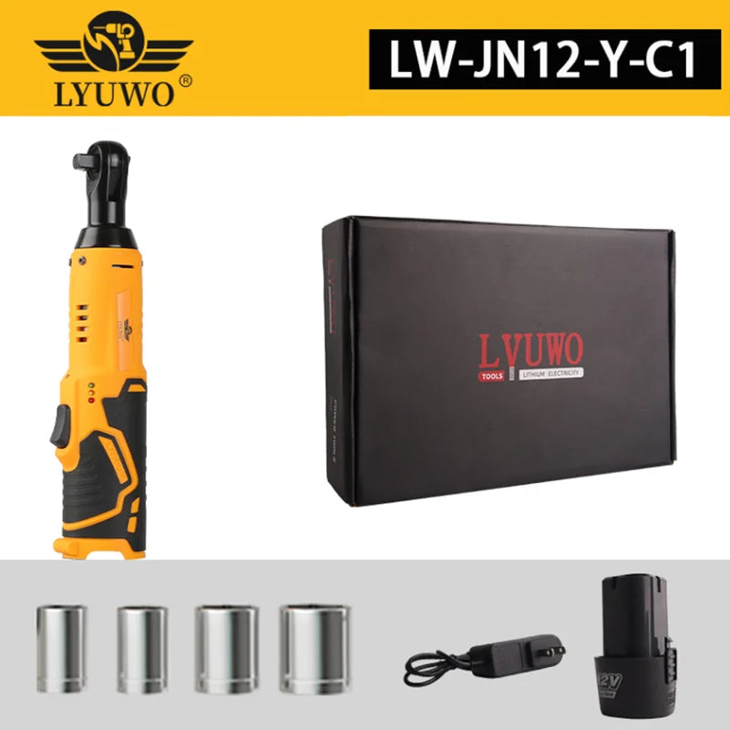Cờ Lê Quay Điện 12V Có Pin Lithium Góc 90 Độ Nhẹ Cho Gara