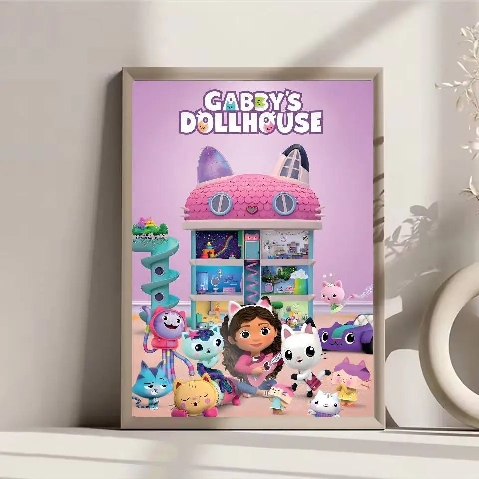 Poster Lâu Đài Nhỏ Dán Dính Trang Trí Tường Quán Cafe Bar