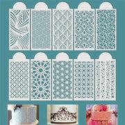 Fondant Cake Mesh Stamps Stencils Embossing for Decorating Tool Plastic Spray Mold Cake Lace Border Painting Wedding Party Decor