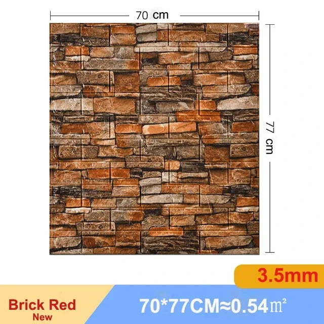 10 Miếng Dán Tường 3D Tự Dính Trang Trí Nhà Phòng Khách