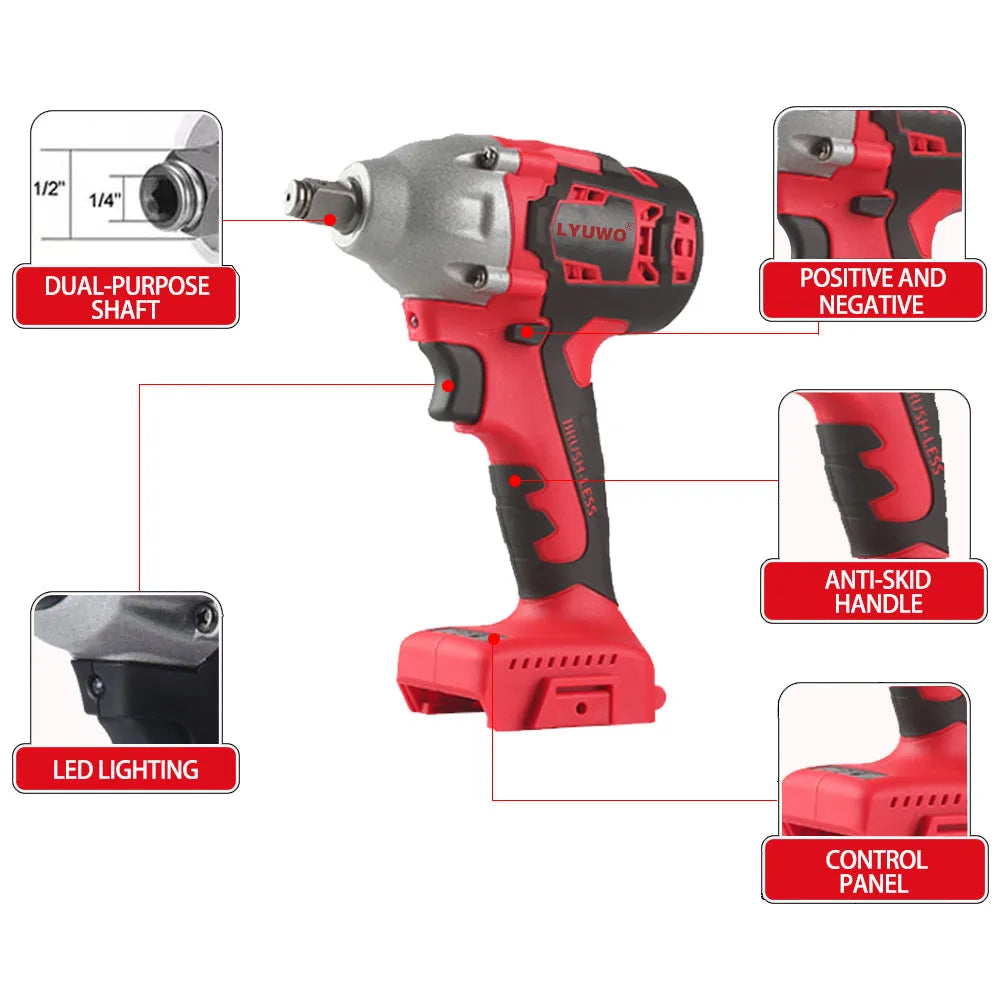 Súng Vặn Bu Lông Tác Động 21V 420Nm Không Chổi Than Ôtô