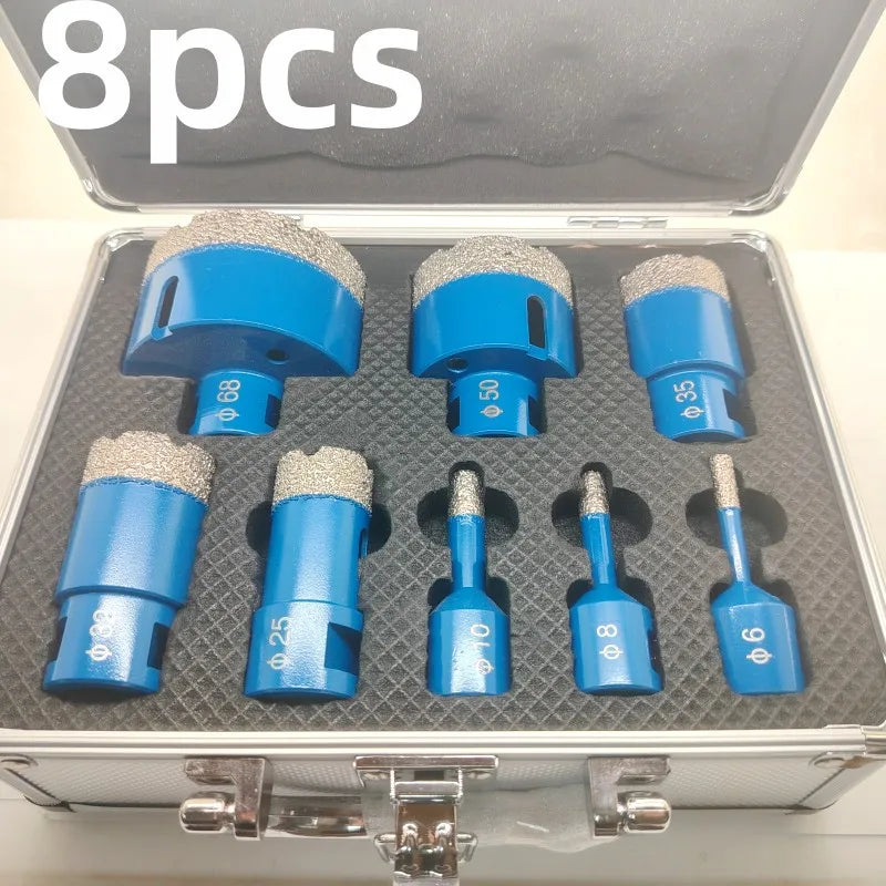 M14 Thread Dry Vacuum Brazed Diamond Core Drill Bit set Ceramic Granite Marble Stone Tile Hole Saw tool for Angle Grinder
