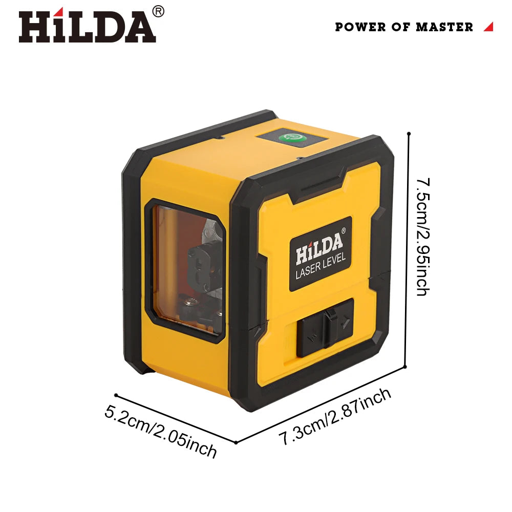 Hilda Laser Level Hai Đường Tự Động Có Nam Châm Mặt Sau