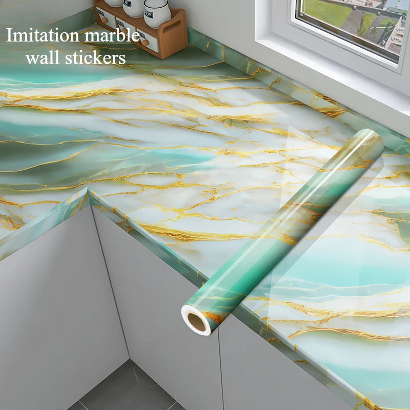 Giay Dan Tuong Marble PVC Dinh 60cm Phong Tam Bep Mat Ban