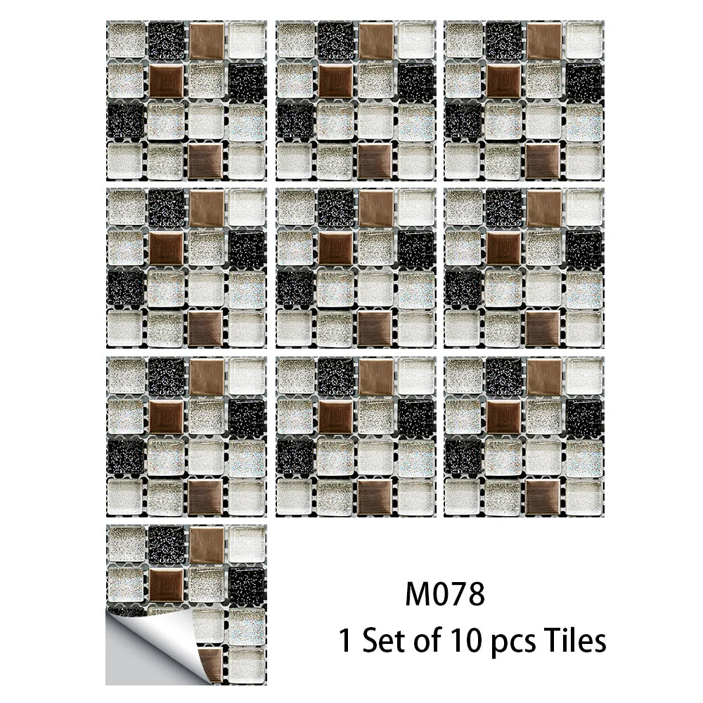 10 Miếng Dán Gạch Mosaic Bếp Và Phòng Tắm Chống Nước