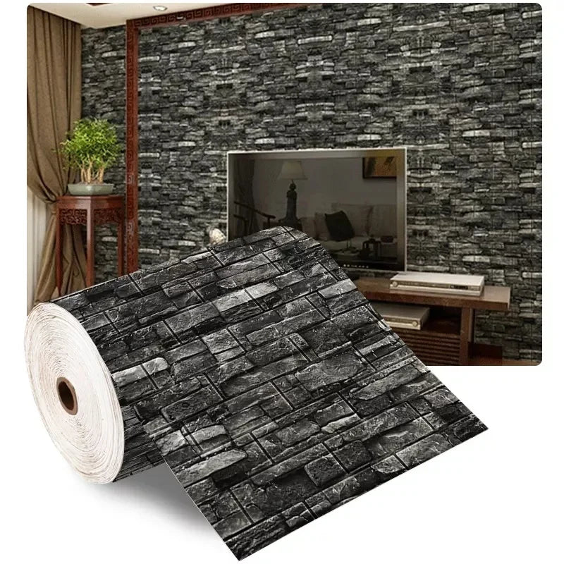 Tam Dan Tuong Gach 3D Mem Keo Waterproof Phong Khach Tri