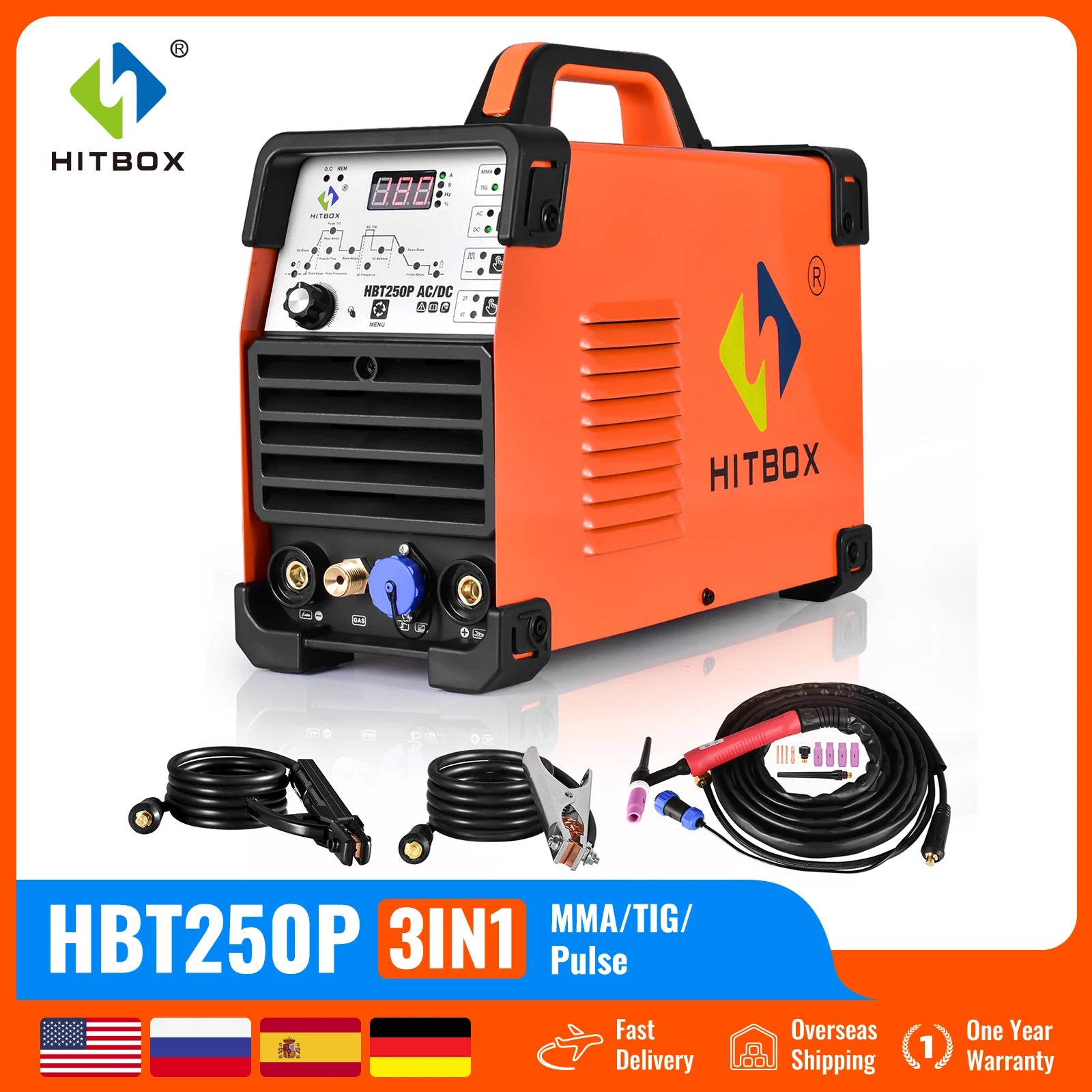 Hitbox Máy Hàn TIG AC DC 4 Trong 1 HBT250P Điều Khiển