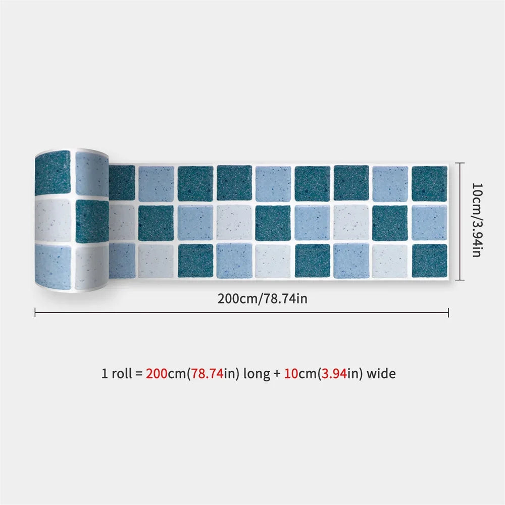 Waterproof Self-Adhesive Baseboard Wall Sticker Waistline Baseboard Wall Trim Corner Line Protector Decor Skirting Board Decal