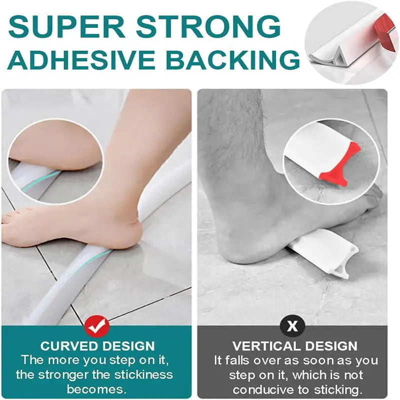 Water Waterstop Strip Barrier Bathroom Kitchen Floor Retaining Waterproof Barrier Bendable Countertop Water Blocking Strip