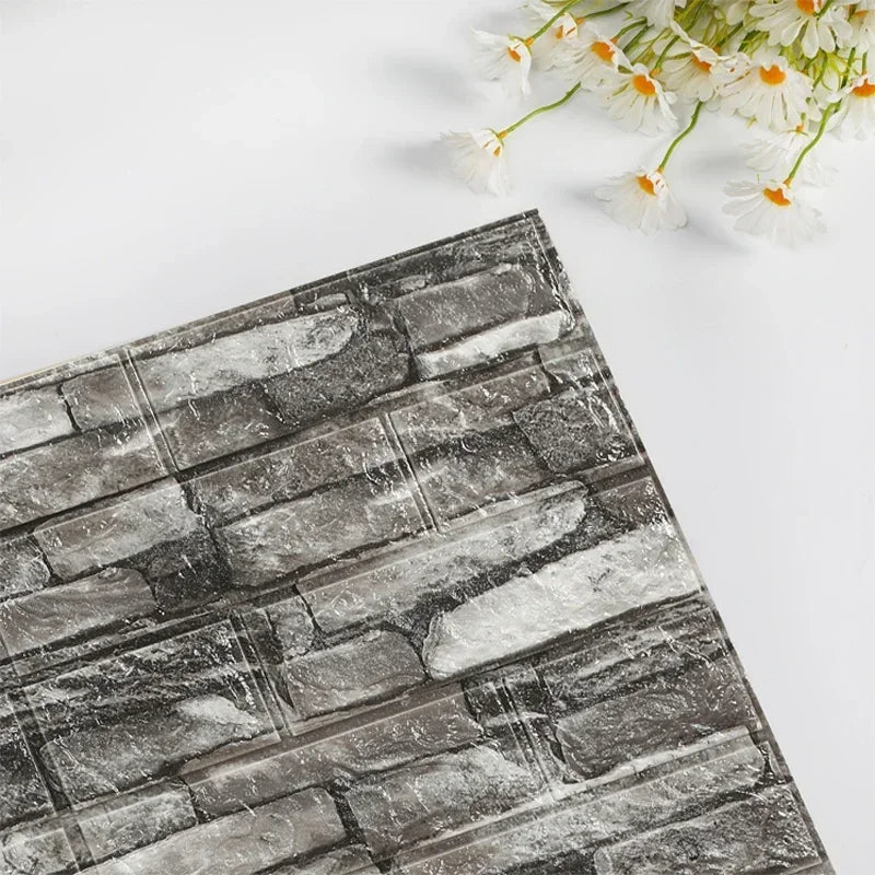 8/20pcs Foam 3D Brick Wall Stickers Adhesive Panel Home Decor Living Room Bedroom House Decoration Bathroom Waterproof Wallpaper