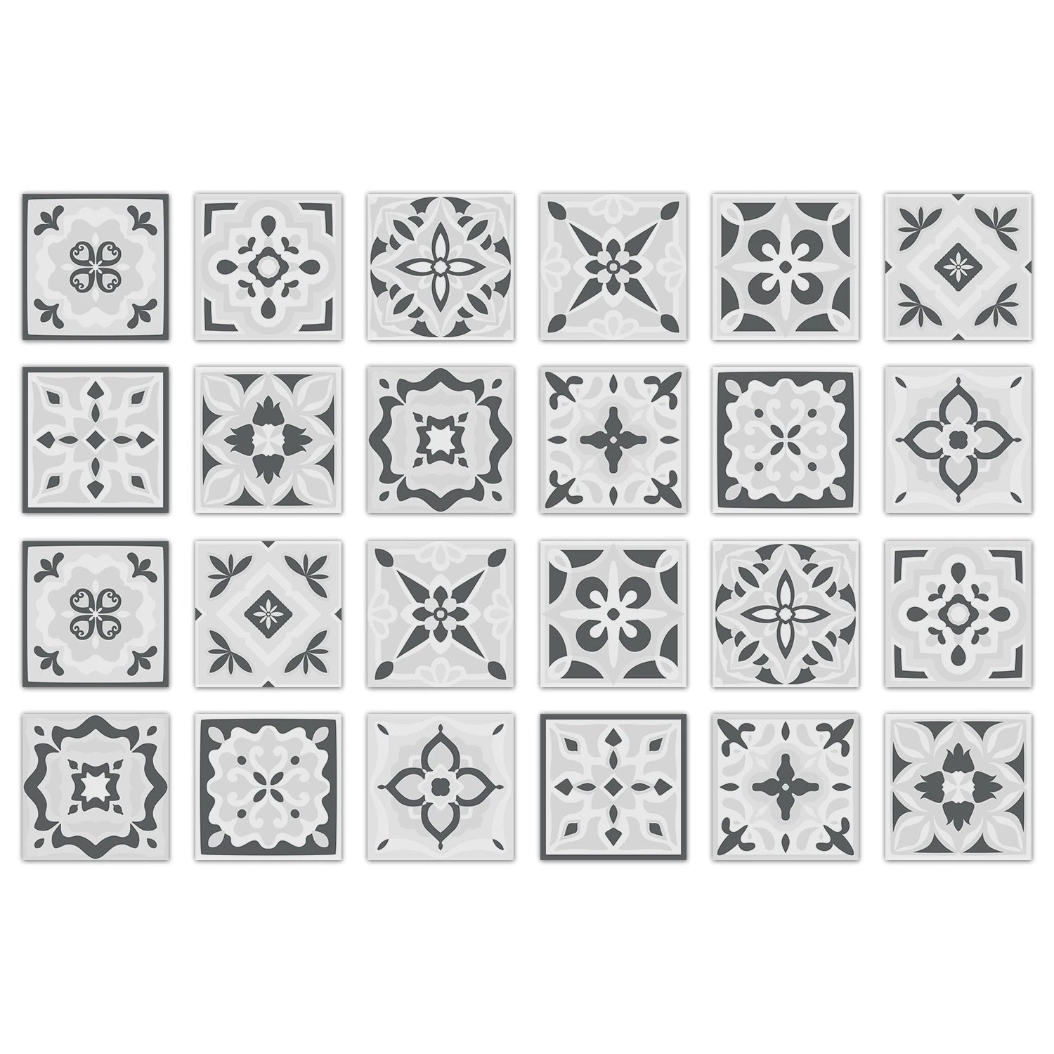24pcs Art Tile Self-adhesive 3D Wall Sticker Kitchen Wallpaper  For Living Room Bathroom Decoration Murals Waterproof Decals