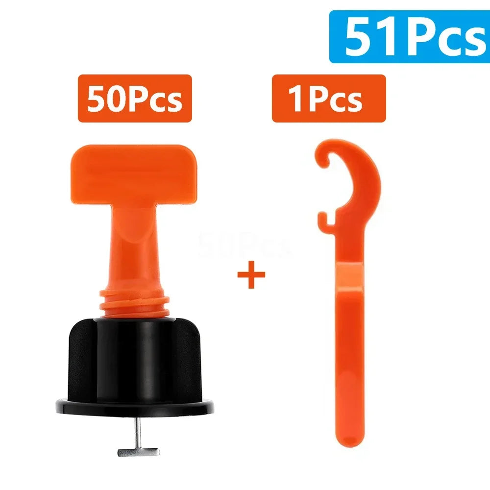 51-204Pcs Tile Leveling System for Tile Laying Level Wedges Alignment Spacers for Leveler Locator Spacers Plier Flooring Wall