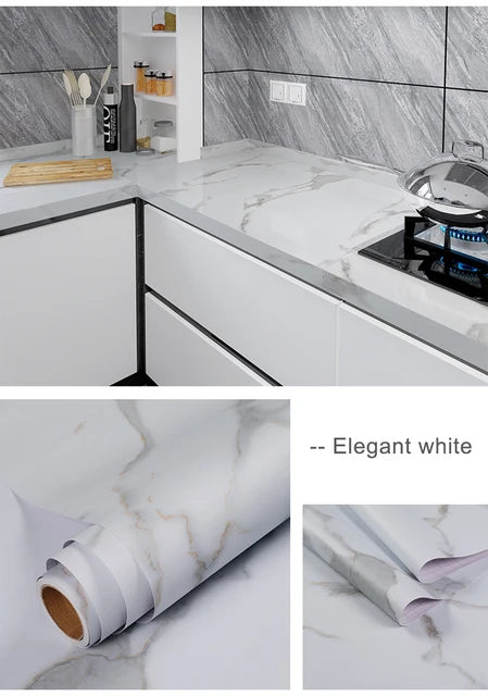 Kitchen Oil-Proof Film Stove Waterproof Moisture-Proof Self-Adhesive Wallpaper Countertop Cabinet Renovation Tile Marble Sticker