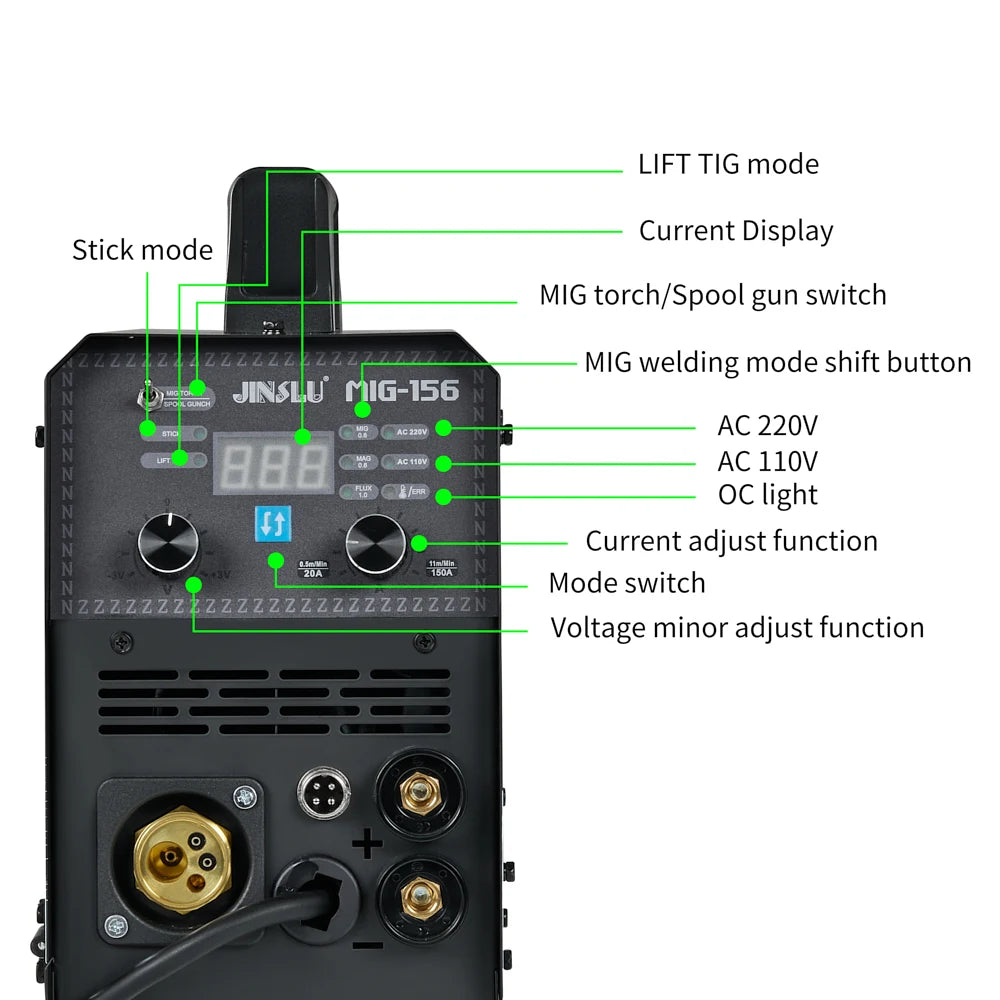 MIG156 Máy Hàn Đa Năng 110V 220V 5 Trong 1 IGBT Hàn MIG TIG