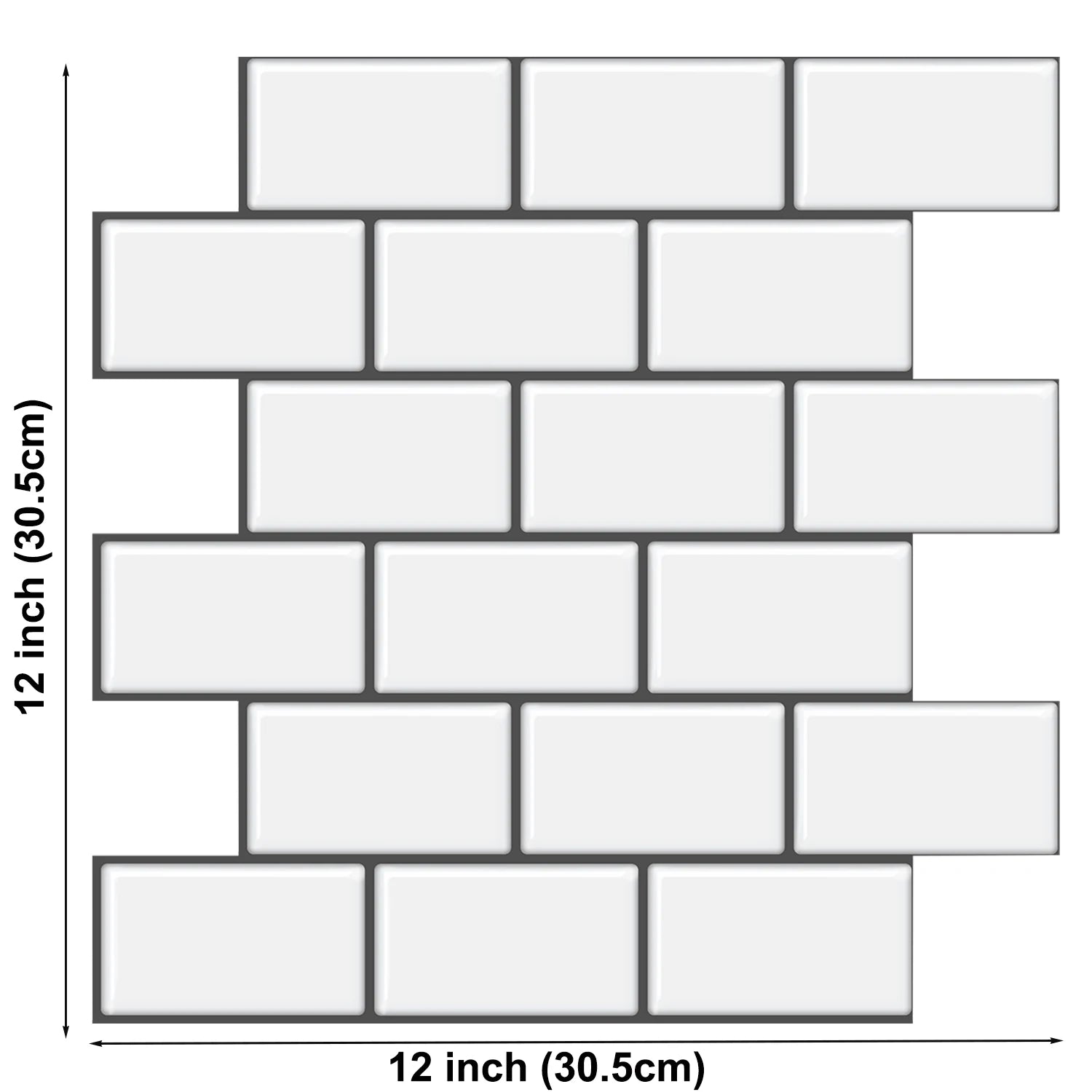 5pcs Subway Design Wall Tile Sticker Peel and Stick Thicker Backsplash 3DWallpaper Stick on Wall for Kitchen RV Room Decor