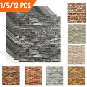 Bộ Dán Tường 3D Foam Gạch Chống Nước Tự Dính 1 5 12 Miếng
