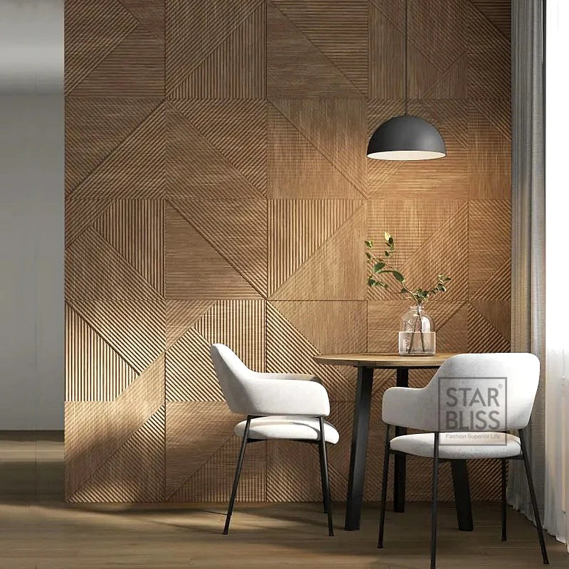 30x30cm 3D wall sticker decorative ceiling living room Wood grain wallpaper waterproof 3D Wall panel mold bathroom kitchen Hotel