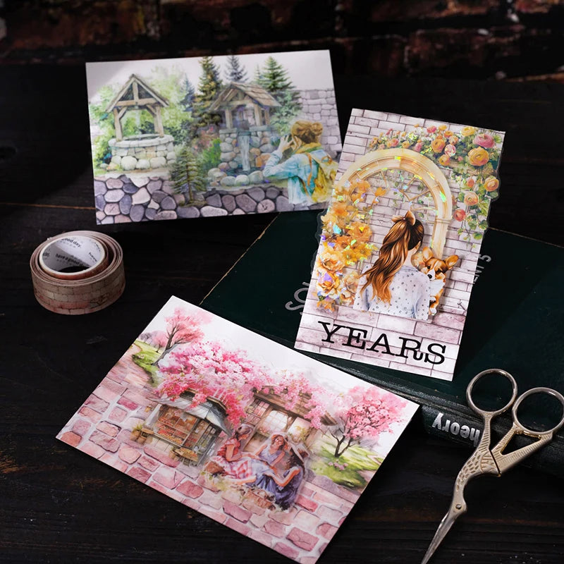 Washi Tape Gach Op Tuong 2 Cuon Hop Trang Tri Van Phong