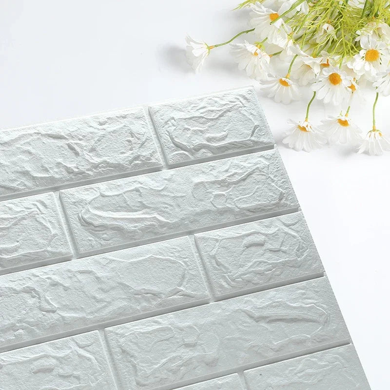 8/20pcs Foam 3D Brick Wall Stickers Adhesive Panel Home Decor Living Room Bedroom House Decoration Bathroom Waterproof Wallpaper