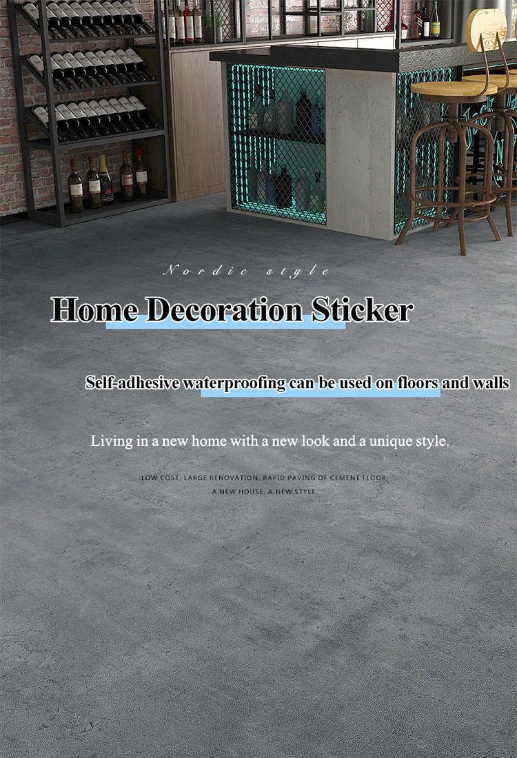 Self-adhesive PVC Anti-slip Floor Sticker Vinyl Waterproof Wallpaper Kitchen Living Room House Renovate Decorate Retro Wallpaper