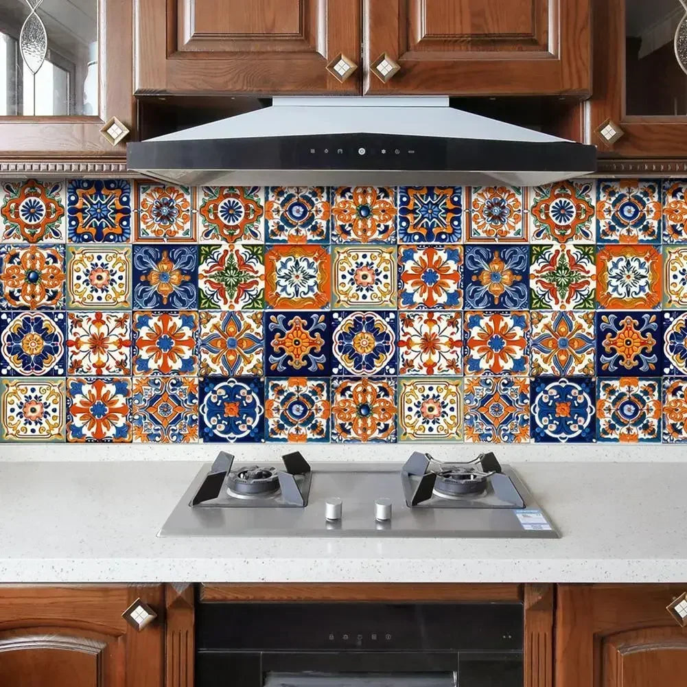 24 Miếng Gạch Dán Tường Morocco Đa Màu PVC Chống Thấm