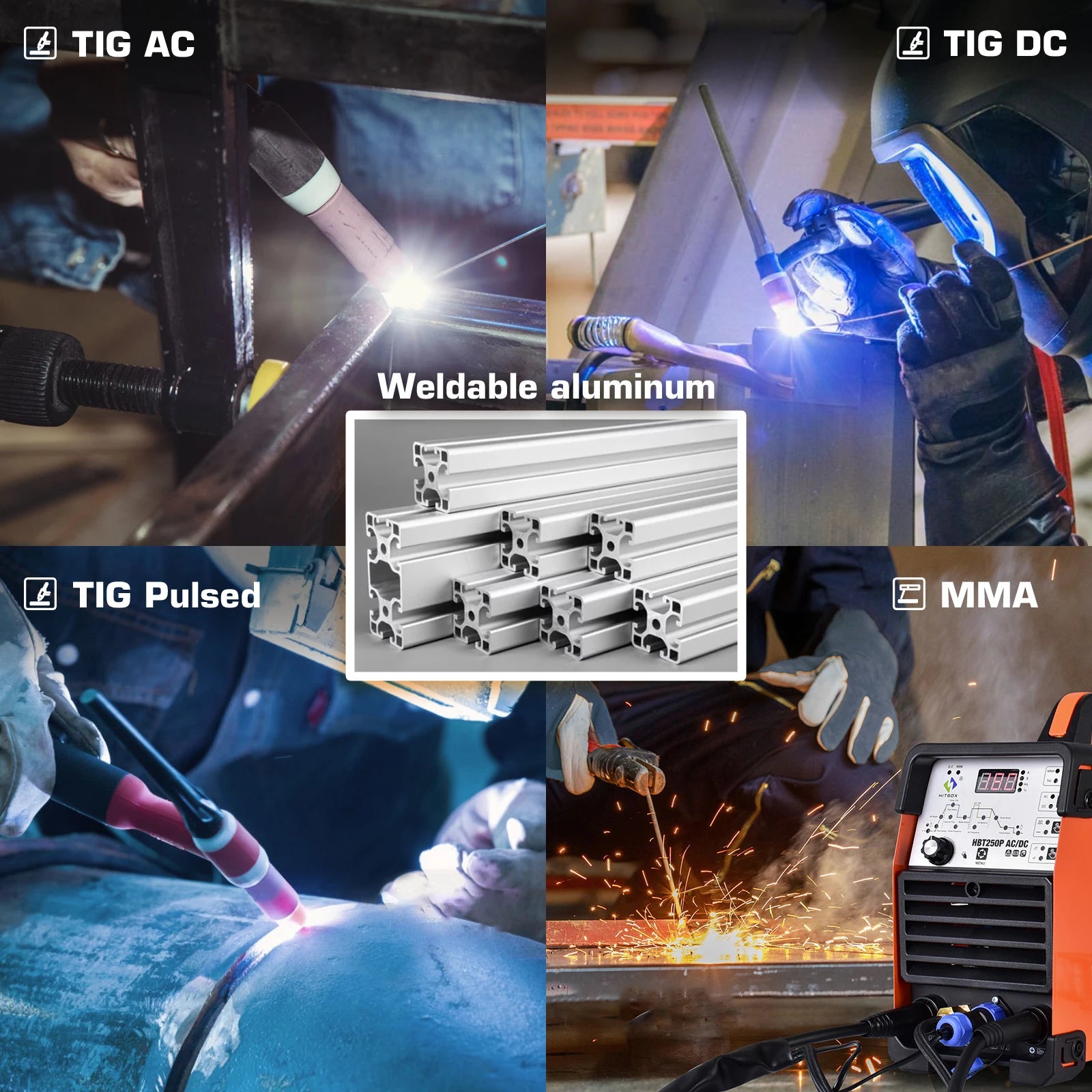 Hitbox Máy Hàn TIG AC DC 4 Trong 1 HBT250P Điều Khiển