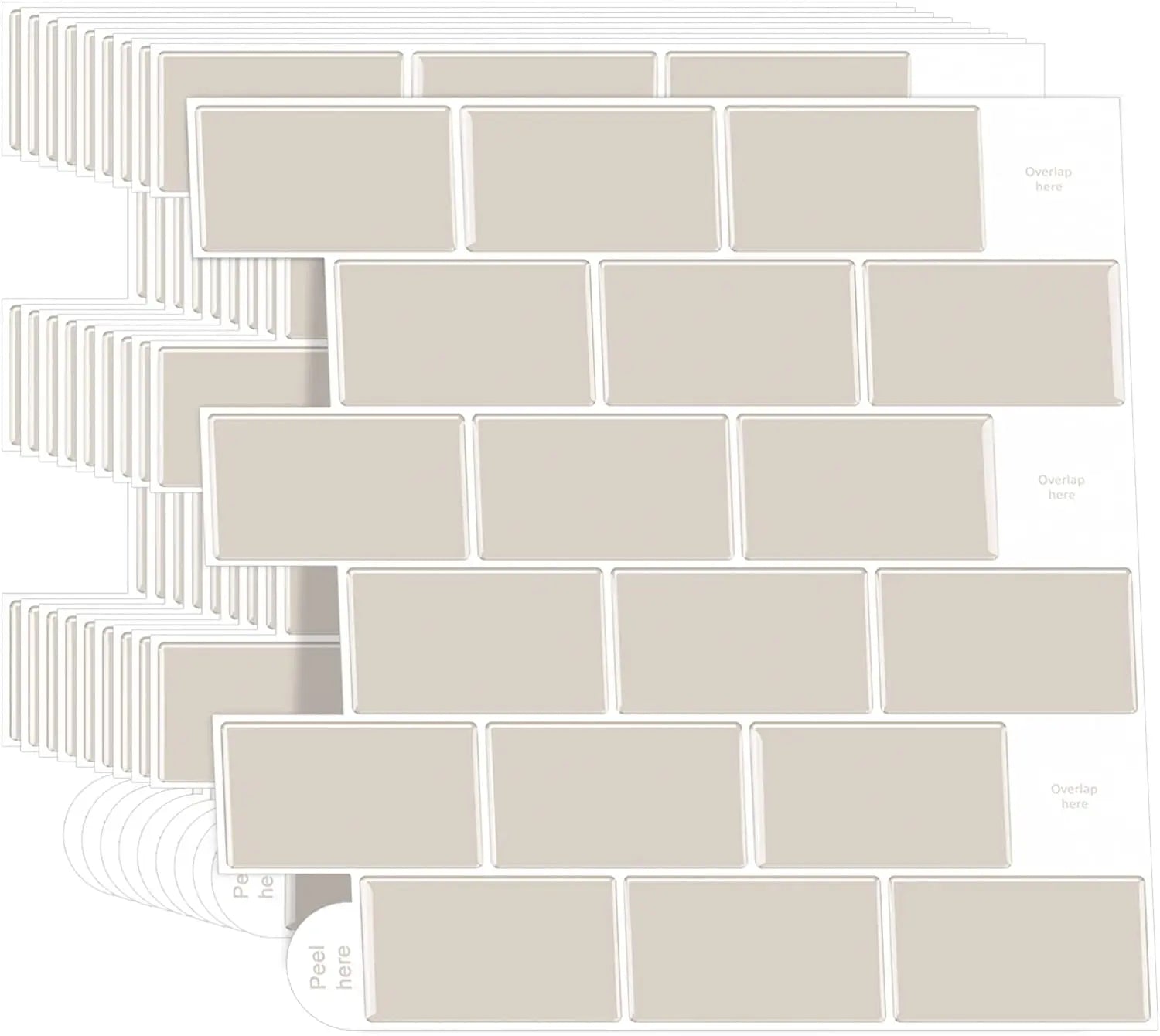 Vividtiles 3D Vinyl Dán Dính Ốp Tường Bếp Chống Nước Bền