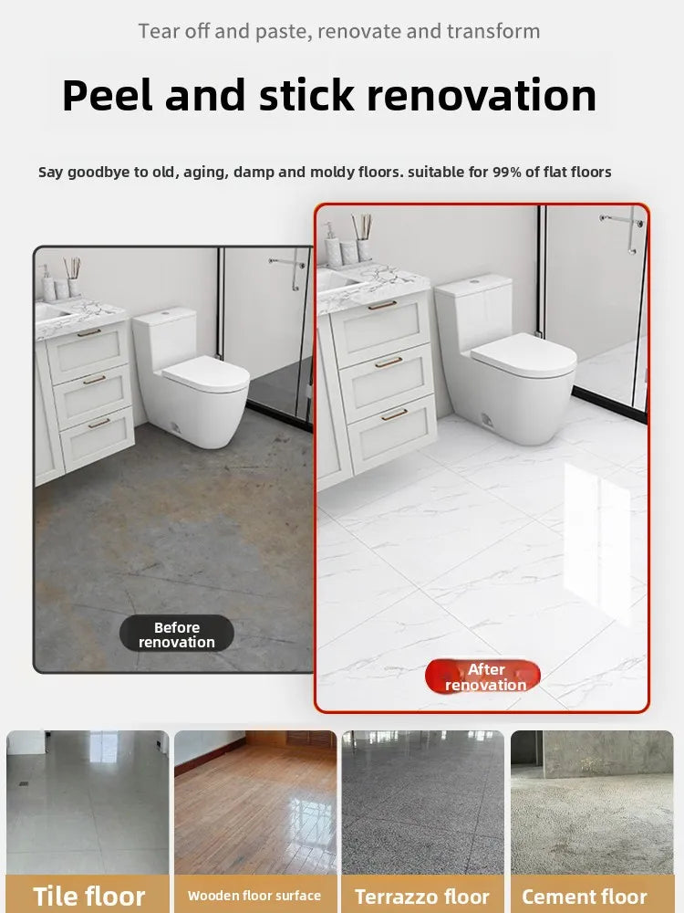 Batoom Kitchen Tile Floor Stiers Self Adhesive Waterproof Non Slip Rvation Decorative PVC Board for Floor Decoration
