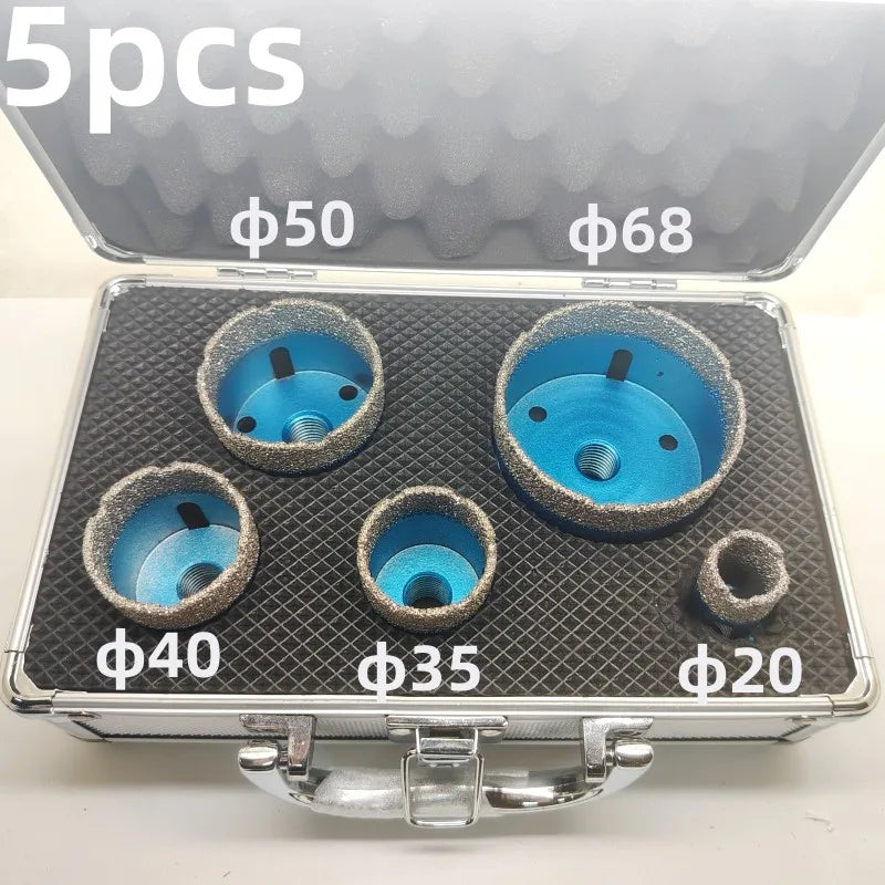 M14 Thread Dry Vacuum Brazed Diamond Core Drill Bit set Ceramic Granite Marble Stone Tile Hole Saw tool for Angle Grinder