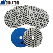 SHDIATOOL 7pcs 4"/100mm Diamond Dry Polishing Pad For Granite Marble Grit #50 Sanding Disc Stone Sanding Disk Stone Polisher Pad