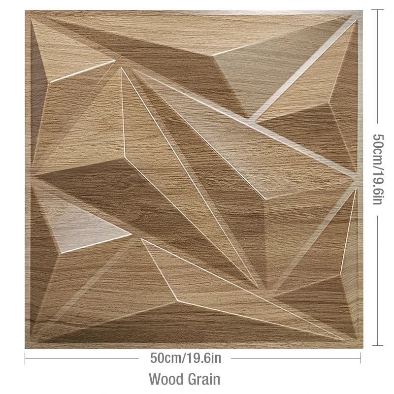 12 piece 50cm / 3m² Shiny gold 3D wall decor Wood grain slatted wall panel 3D groove texture panel tile wall sticker waterproof