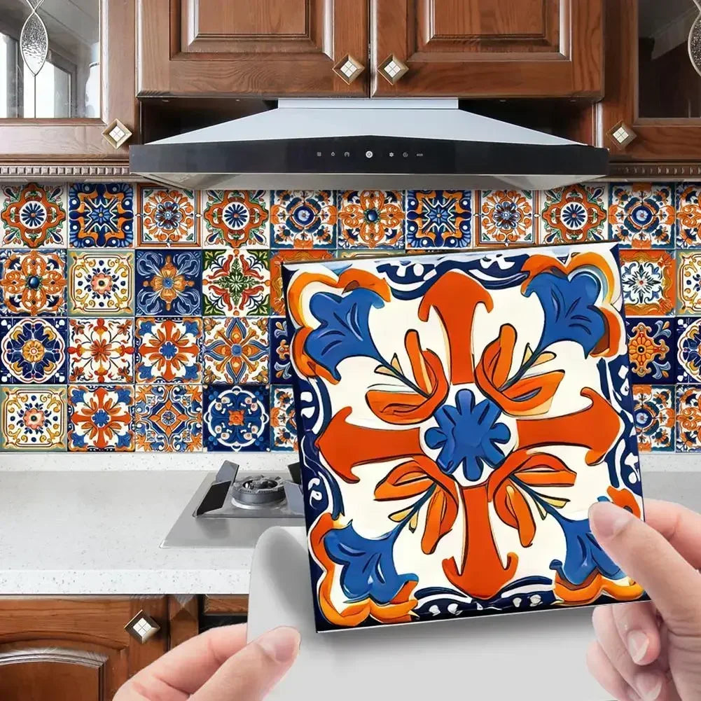 24 Miếng Gạch Dán Tường Morocco Đa Màu PVC Chống Thấm