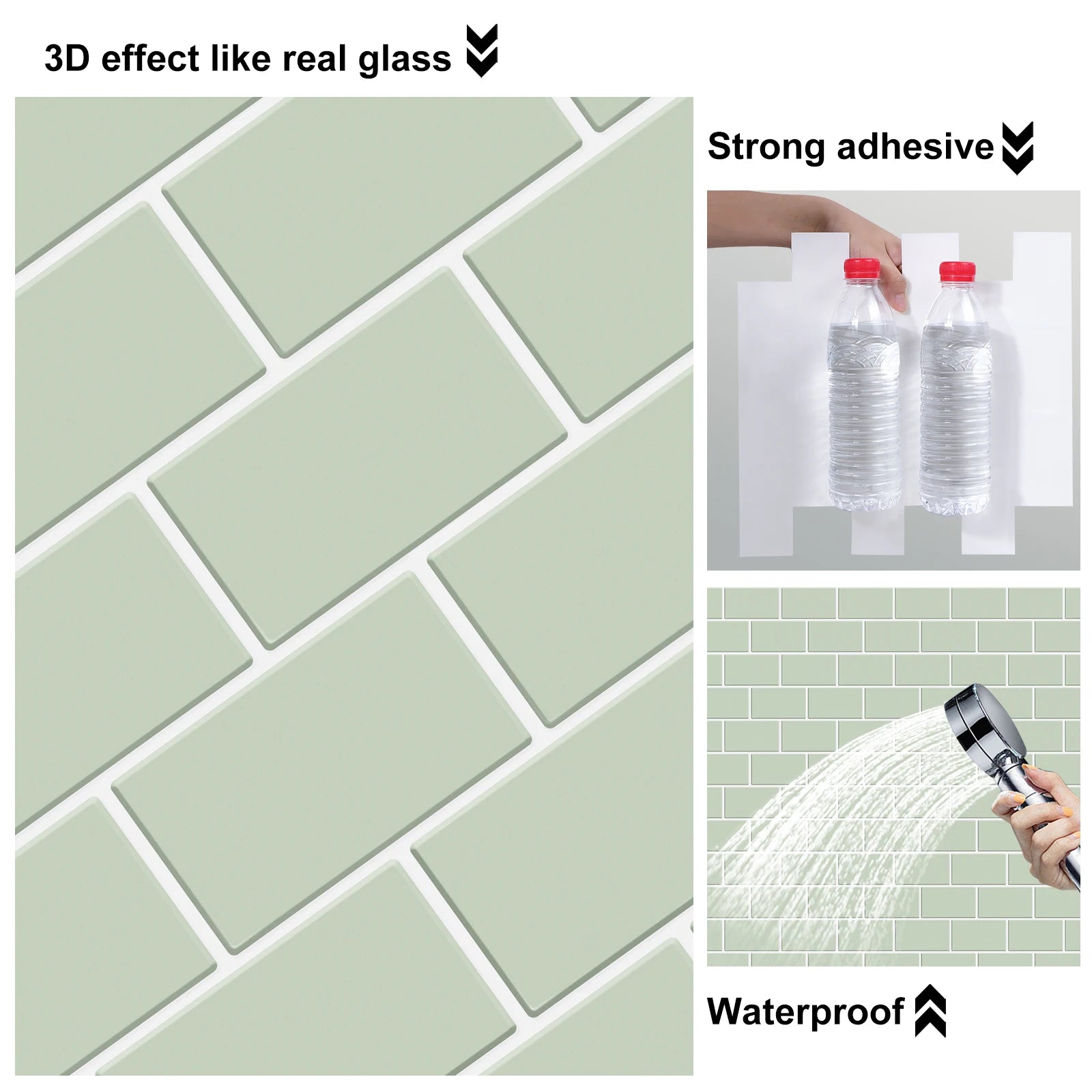 5pcs Subway Design Wall Tile Sticker Peel and Stick Thicker Backsplash 3DWallpaper Stick on Wall for Kitchen RV Room Decor