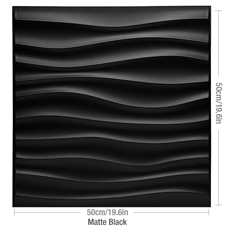 12 piece 50cm / 3m² Shiny gold 3D wall decor Wood grain slatted wall panel 3D groove texture panel tile wall sticker waterproof
