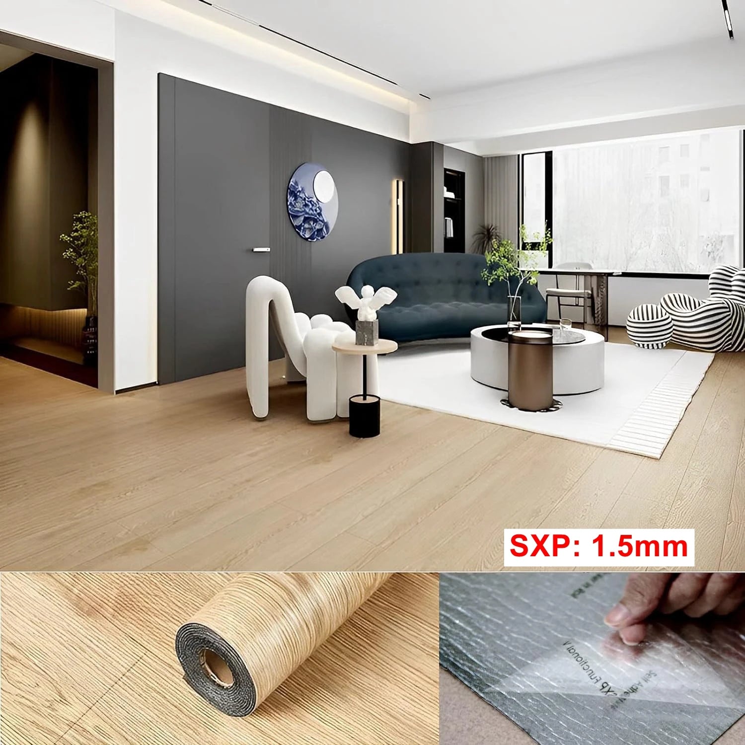 Dán Sàn Tự Dính Chống Nước Mẫu Gỗ Giả Dày Mờ Phòng Tắm