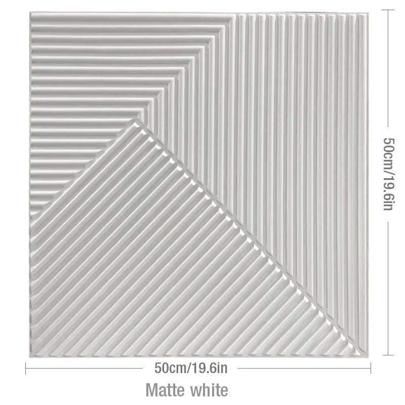 12 piece 50cm / 3m² Shiny gold 3D wall decor Wood grain slatted wall panel 3D groove texture panel tile wall sticker waterproof
