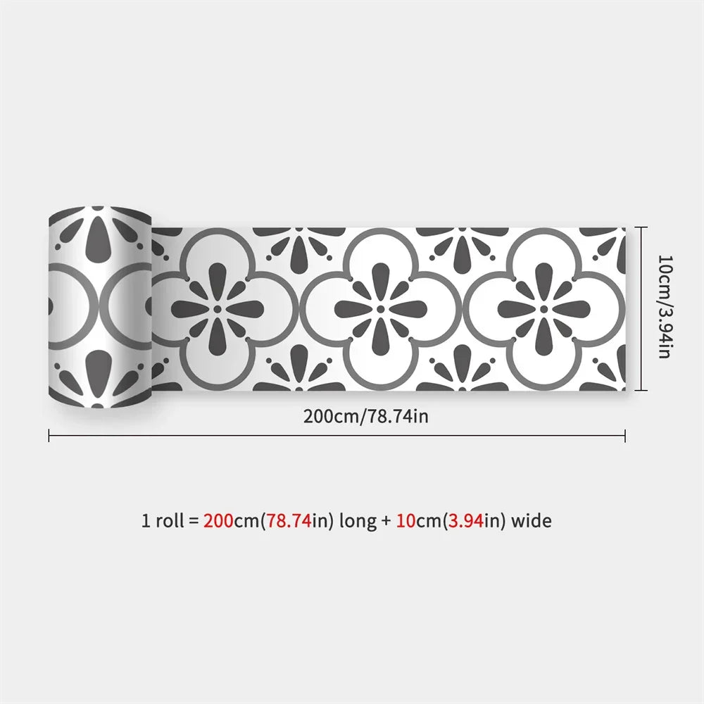Waterproof Self-Adhesive Baseboard Wall Sticker Waistline Baseboard Wall Trim Corner Line Protector Decor Skirting Board Decal